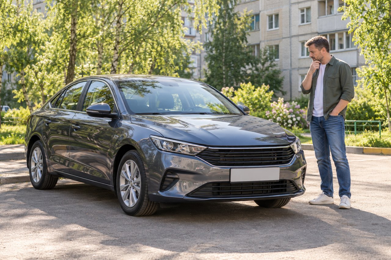 Автомобиль во дворе после покупки